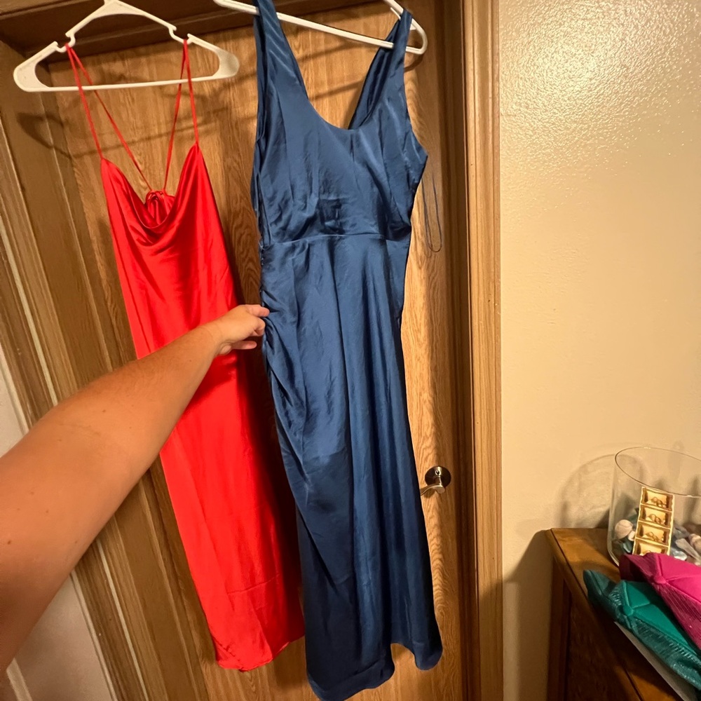 Abercrombie & Fitch Blue Satin Dress